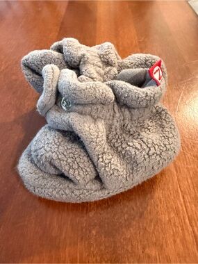 Zutano Gray Sherpa Baby Booties